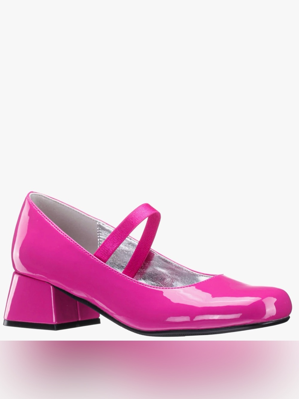 Hot Pink Patent Mary Jane Block Heel Pumps